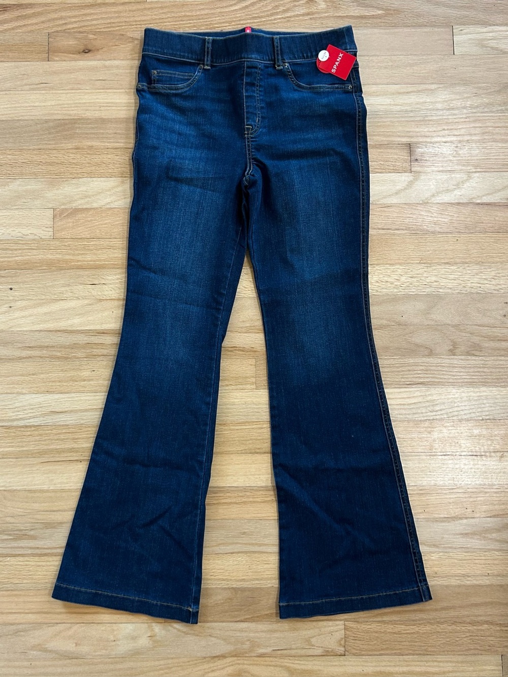 Spanx NEW Flare Jeans Midnight Shade Denim Shaping Smoothing Size Large